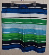 *Nwt Mens Joe Boxer Multi Color Stripe Board Shorts / Swim Trunks Size 2XL - £14.85 GBP