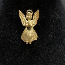 Vintage Gold Tone Christmas Xmas Holiday Angel Pin Brooch Praying Religi... - $7.91