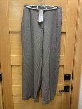 NWT Eileen Fisher Pants Size Small Wool Challis Taupe Brown  Hem 27 3/4 ... - $54.57