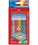 Faber-Castell Grip Watercolor EcoPencils: 12 Watercolor Pencils with Brush, Wate - $15.75
