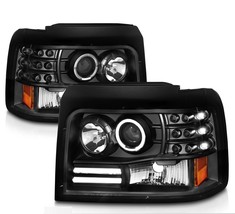 FLEETWOOD FLAIR 1999 2000 2001 BLACK PROJECTOR LED HEADLIGHTS HEAD LAMPS RV - £251.05 GBP