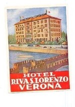  Hotel Rivas Lorenzo Luggage Label Verona Italy  - $13.86