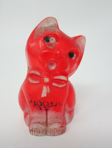 Red Cat Pepper Shaker Single Blown Plastic Vintage - $9.45