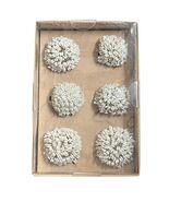 Rachel Zoe Beaded Napkin Rings Ivory Faux Pearl Blossom Set Of 6 Formal ... - $24.76
