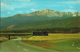 Vintage Postcard Pikes Peak Colorado Lake Air Force Academy South Entrance  - £4.71 GBP