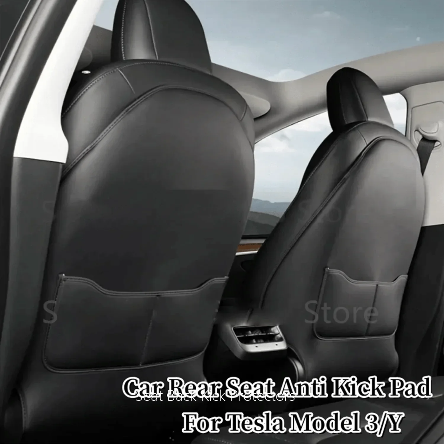 Car Seatback Protector for Tesla Model Y &amp; 3 2019-2023 Leather Seat Back Full - $28.14+