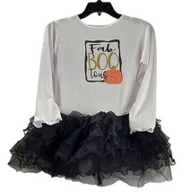 White &#39;Fa-Boo-Lous&#39; Pumpkin Tutu Dress &amp; Bow Hair Clip - £18.49 GBP