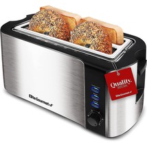 Ect-3100 Long Slot 4 Slice Toaster, Reheat, 6 Toast Settings, Defrost, Cancel Fu - £51.35 GBP