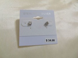 Department Store Sterling Silver Cubic Zirconia Stud Earrings E473 - £8.28 GBP