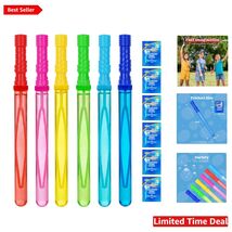 Kids 6-Pack 14.6” Big Bubble Wands with Non-Toxic Solution for Play - $30.64