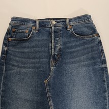 GAP RN#54023 Women's Blue Cotton Blend Denim Button-fly Pencil Skirt Size 8/29 image 11