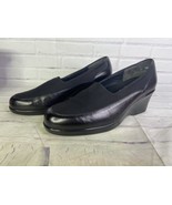 Munro Kayla Womens Black Slip On Wedge Heels Shoes Leather Micro Fiber S... - £66.27 GBP