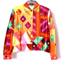Sandy Starkman Women s 100% Silk Colorful Blazer Size PXL - £23.71 GBP