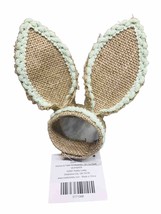 Easter Burlap Farmhouse Rabbit Ears Napkin Ring 5Inches - $13.74