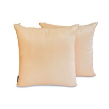 Plain Pillow Covers Beige Set of 2, Art Silk Plain, Solid - Beige Luxury - £13.58 GBP+