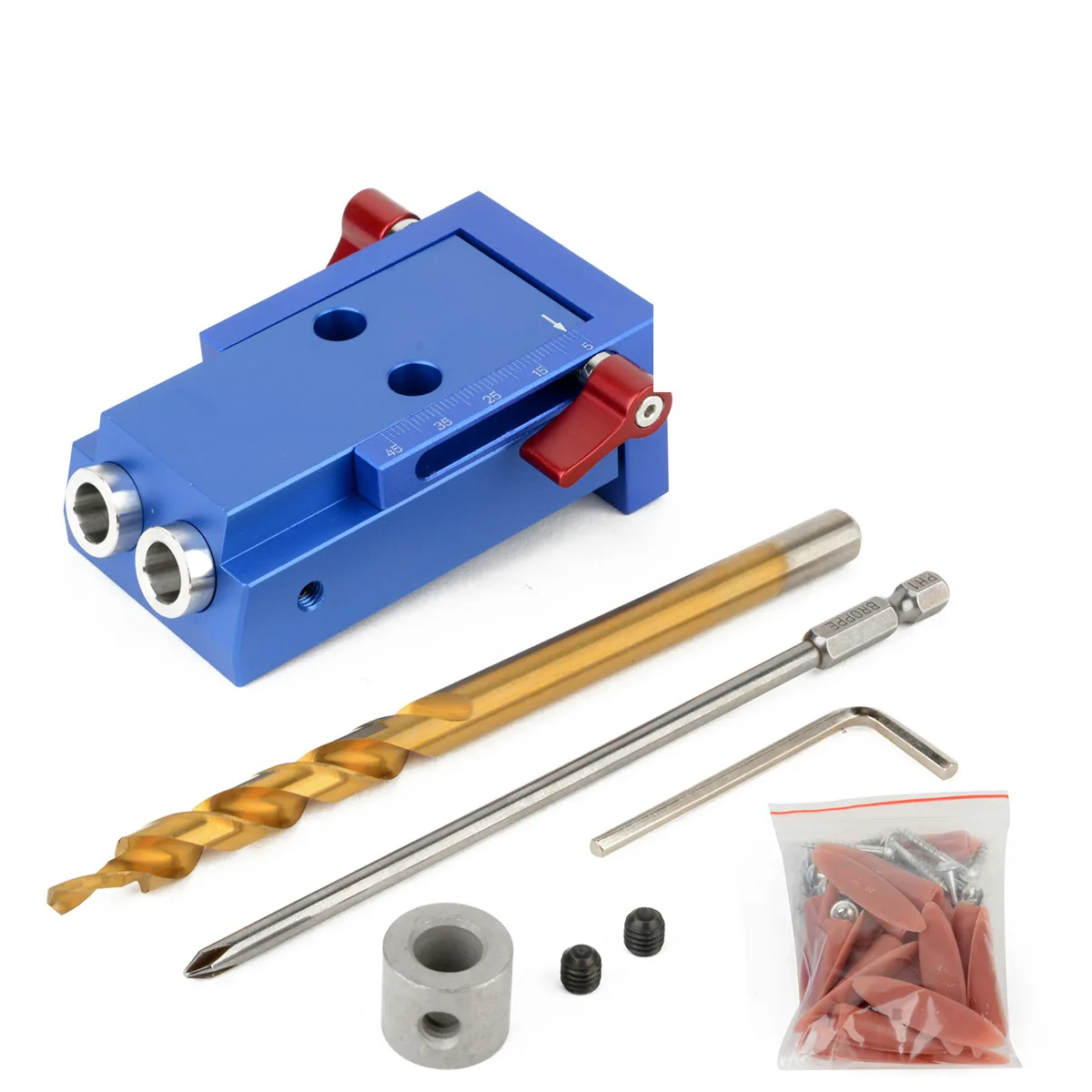 Aluminum Pocket Hole Jig Kit  Hole Saw 9.5mm Step Drill Bits 150mm PH2 S... - $379.73