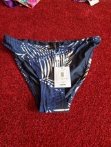 Ladies John Lewis Lanta Palm Foldown Size 8 Blue Bikini Bottoms - £4.99 GBP