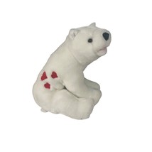 Plush Appeal Polar Bear Plush Stuffed Animal White with Red Hearts - £11.03 GBP