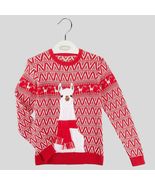Adult Unisex Ugly Christmas Sweater Llama Print Pullover Red/White - £43.56 GBP