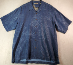 Tommy Bahama Shirt Mens Size XL Blue Hawaiian 100% Silk Collared Button Down EUC - £21.46 GBP