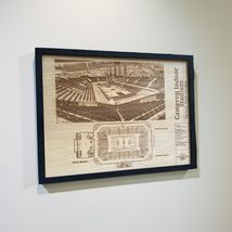 Cameron Indoor Stadium Blueprint Art, Wood Engraved Wall Decor, Black Fr... - $29.39