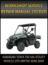 Kawasaki Teryx 750 4x4 Utility Vehicle UTV KRF750 Service Manual 2008 2009 on CD - £16.09 GBP