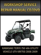 Kawasaki Teryx 750 4x4 Utility Vehicle UTV KRF750 Service Manual 2008 2009 on CD - £16.01 GBP