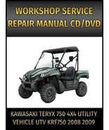 Kawasaki Teryx 750 4x4 Utility Vehicle UTV KRF750 Service Manual 2008 2009 on CD - $20.45