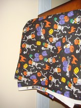 Halloween Fabric Silly Skelton With Orange Cats - £11.94 GBP