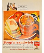 CAMPBELLS Soup n&#39; sandwich - Canned Soup 1962 Vintage Print Ad - $17.53 CAD