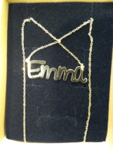 Personalized 14k Gold Plated Name EMMA Necklace 20 Inches Chain Pendant - $42.70