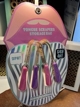 Say Ah! Tongue Scrapers (2 Pack) w storage bag - $292.24 MXN