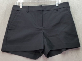 Loft Riviera Shorts Women Size 8 Black Cotton Slash Pockets Dark Wash Flat Front - £21.05 GBP