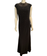 NWT Eliza J Black Sleeveless High Collar Studded Lined Knit Long Dress S... - $1,808.56 MXN