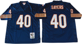 Men&#39;s Gale Sayers #40 Stitched Jersey White Navy - $47.20