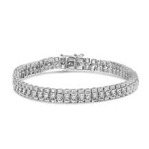 Elegant .925 Sterling Silver Diamond Collar Line Link Bracelet - £689.30 GBP