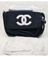 CHANEL Precision VIP Terry Cloth Crossbody Bag Black w/White Logo GWP - €141,94 EUR