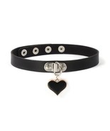 Black Heart Choker Necklace 17&quot; &quot;Dog Collar&quot; Punk Goth Sexy - £8.71 GBP