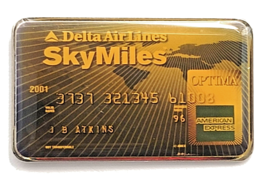 Delta SkyMiles Optima Amex Card Design Pin 2001 Airline Loyalty Program ... - $242.57 MXN