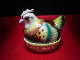 CERAMIC SHAKERS HEN ON NEST WITH EGGS, JAPAN SET MULTICOLOR [10H] - €39,87 EUR