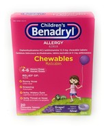 Children&#39;s Benadryl Allergy Relief Chewable Tablets, Grape, 20 Ct, 02/2026 - $63.13 CAD