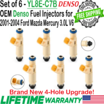 Brand New Denso 6Pcs 4-Hole Upgrade Fuel Injectors for 2001 Ford Taurus 3.0L V6 - £207.14 GBP