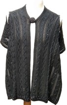 Twin Set Women Black Pure Wool Size L Jacket Stole Formal Tre Nani Made IN Italy - £62.76 GBP