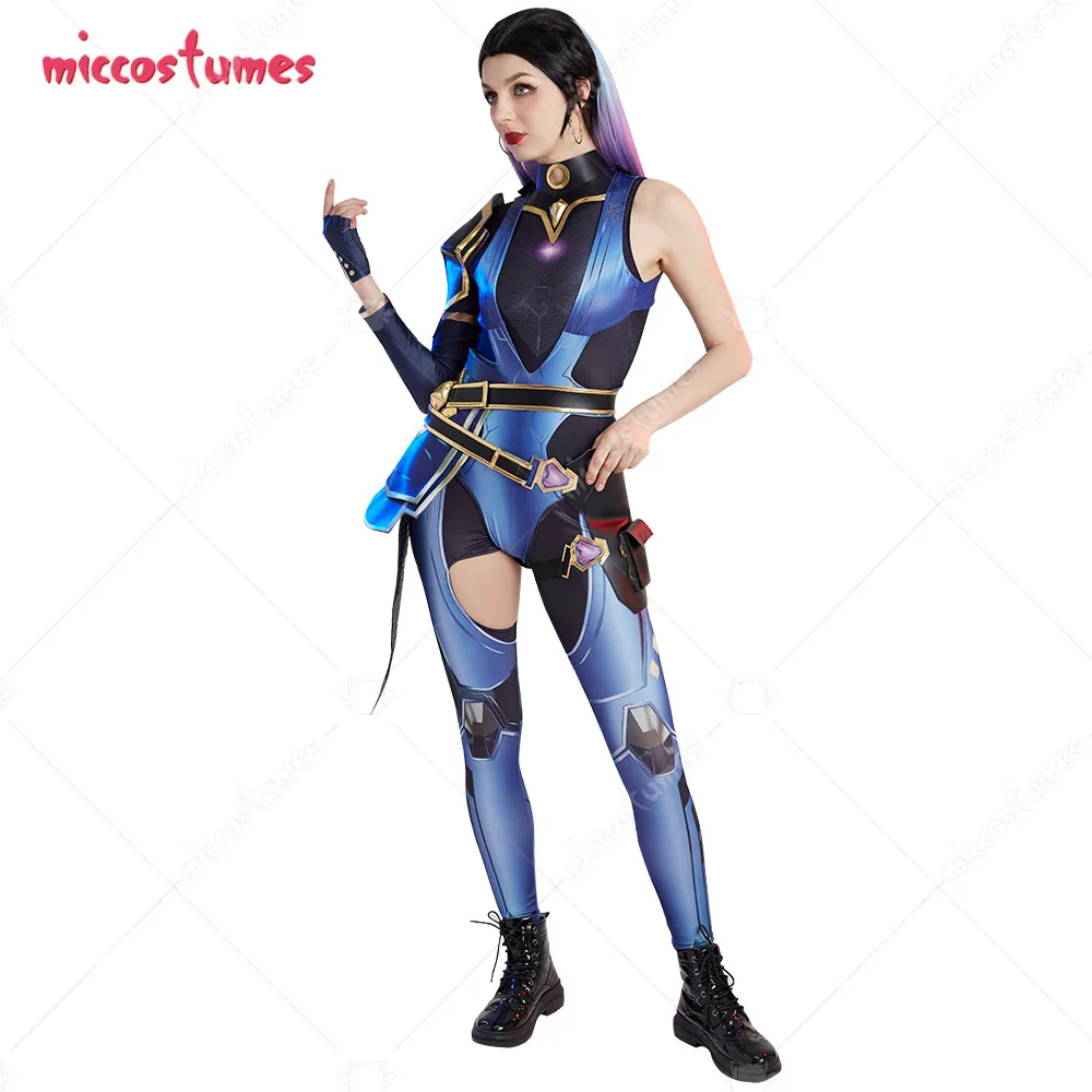 Womens Game Reyna Bodysuit Cosplay Costume with Pants and Earrings for Women Hal - £130.13 GBP