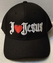 I Love Heart Jesus Religious God Baseball Cap Hat ( Black ) - £10.72 GBP