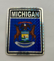 Michigan Flag Reflective Decal Sticker 3&quot;x4&quot; Inches - £3.13 GBP