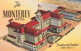 Asbury Park, New Jersey Postcard &quot;The Monterey Hotel Ocean Front Linen M44 - £5.65 GBP