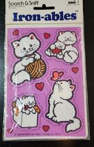 Vintage 1983 Scratch &amp; Sniff Iron-Ables by Mark 1 KITTENS Iron-On Patches  - $14.48