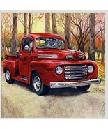 New Vintage Red Truck Diamond Art Paint by Number Craft Kit Wall Picture - $8.99