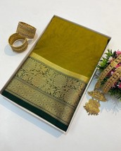 Zari Work Kora Organza Banarasi Silk Saree || Zari Weaving silk sarees || Rich P - £59.81 GBP